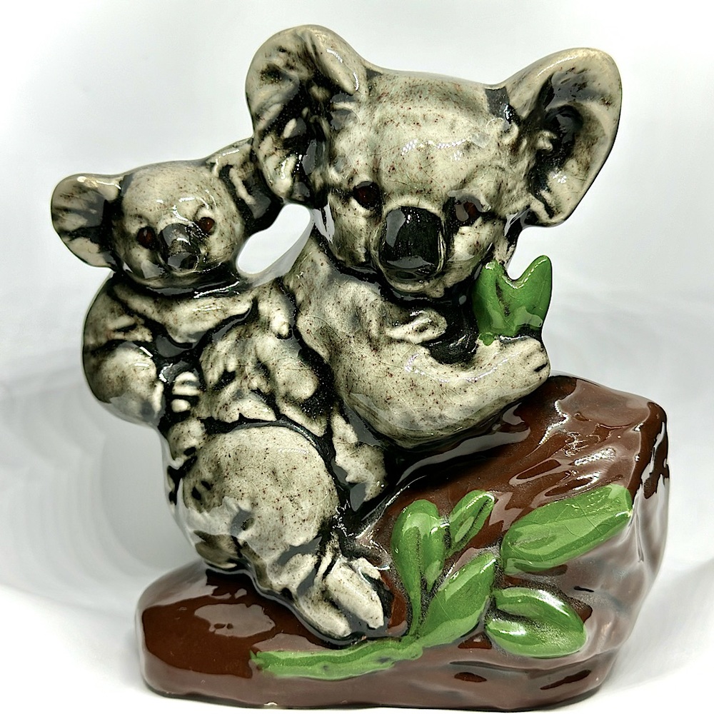 Vintage 1982 Koala Decor Figurine Ceramic Glazed - Great Condition Kitch Unique